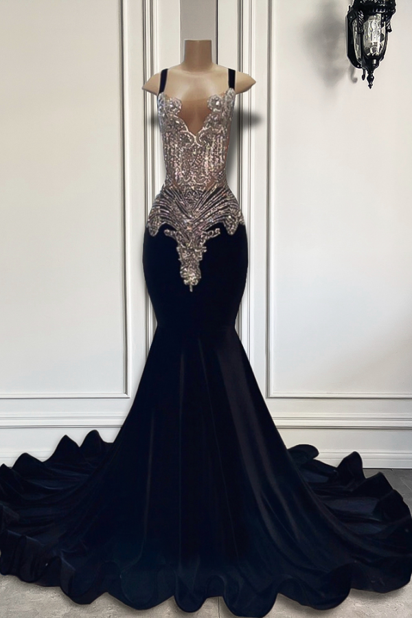 fitted lace wedding dress Sexy V Neck Sequins Side Slit Rose Gold Prom Dresses Long Mermaid Form –  cathyprom main image 1