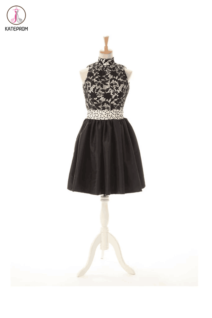Open Back Black Lace Homecoming Cocktail Dress Prom KPH0018 kateprom Open Back Black Lace Homecoming Cocktail Dress Prom KPH0018 kateprom