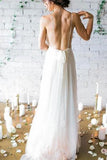 Chiffon Long Wedding Gowns,Backless Beach Wedding Dresses,Cheap Bridal Dresses KPW0132