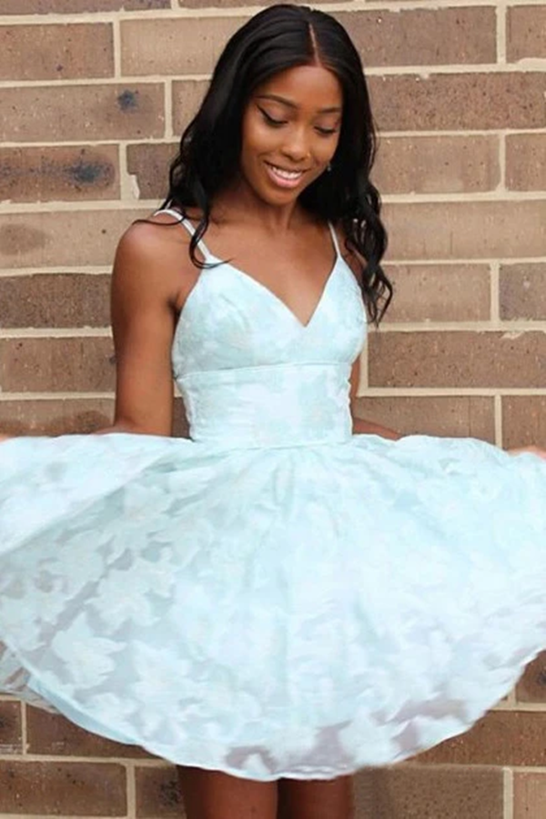 Kateprom Cute A Line V Neck Lace Light Mint Green Short Homecoming Dre kateprom Kateprom Cute A Line V Neck Lace Light Mint Green Short Homecoming Dre kateprom