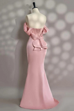 Off the Shoulder Light Pink Corset Prom Dress Party Dress KPP2363