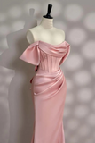 Off the Shoulder Light Pink Corset Prom Dress Party Dress KPP2363