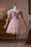 Floral off-shoulder dress on a mannequin against a neutral background