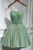Sage Green with Tulle Overlay Mini Short Party Gown
