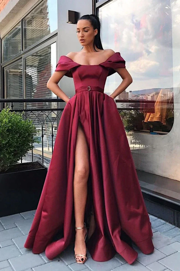 Maroon gown for shop prom