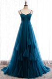 Sweetheart Neck Blue Long Prom Dress, Long Blue Formal Graduation Evening Dress KPP1769