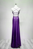 Purple Spandex Straps Formal Dress, Purple Evening Dress Prom Dress KPP1873