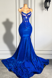 Royal Blue Long Prom Dresses 2023 Luxury Beaded Embroidery Sexy Mermaid Style Black Girl Prom Gala Party Gowns KPP1926