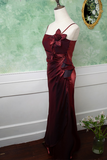 Wine Red Straps Long Prom Dress, Wine Red Evening Dress Party Dress KPP1939