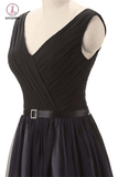 A line Royal Blue Prom Dress,Black And Royal Blue Gradient Ombre Chiffon Prom Dress KPP0206