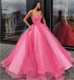 Ball Gown Sweetheart Prom Dress, Princess Floor Length Tulle Quinceanera Dresses KPP0006