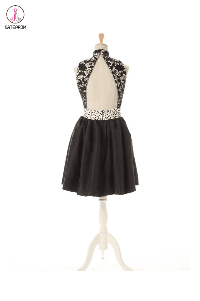 Open Back Black Lace Homecoming Cocktail Dress Prom KPH0018 kateprom Open Back Black Lace Homecoming Cocktail Dress Prom KPH0018 kateprom