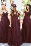 Kateprom Cheap Burgundy Bridesmaid Dresses Long Bridesmaid Dresses KPB0196