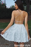 Kateprom Spaghetti Straps Off White Lace Short Homecoming Dresses Online, Cheap Short Prom Dresses KPH0548
