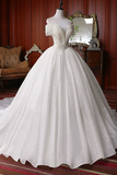 Kateprom Pretty Off The Shoulder Ball Gown Beading Wedding Dresses Modest Bridal Gown KPW0642