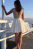 Kateprom Round Neck Short Homecoming Dresses with Applique, Short Prom Dresses KPH0558