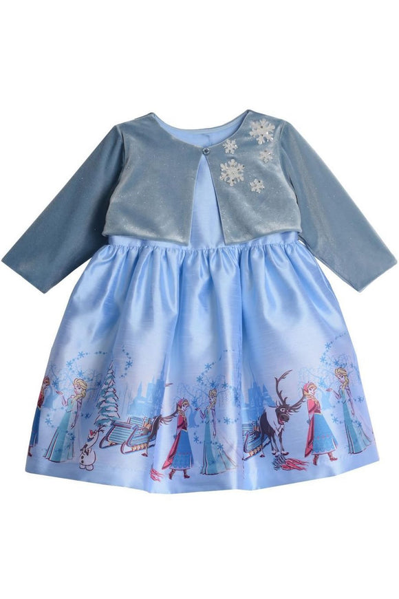 Disney X Pippa & Julie Elsa Border Print Dress KPF0006