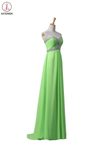Sage Chiffon Long Beaded Empire Prom Evening Dresses KPP0009