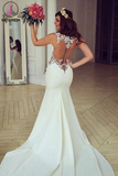 Kateprom Lace Stunning Mermaid Sleeveless Wedding Dress Zipper Button KPW0594