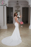Kateprom Lace Stunning Mermaid Sleeveless Wedding Dress Zipper Button KPW0594