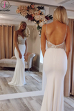 Kateprom Cheap Mermaid Ivory V-Neck Straps Prom Dresses Evening Dresses for sale KPP1313