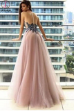 Kateprom A line Long Tulle Fancy Strapless Unique Prom Dress for Sale KPP1315