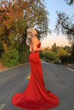 Kateprom Long Red Mermaid Criss Cross Prom Dresses, Cheap Evening Dresses sale KPP1323