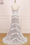 Kateprom Elegant Sweetheart Lace Strapless Mermaid Ivory Wedding Dresses, Long Bridal Dresses KPW0604
