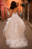 Kateprom A-line Spaghetti Straps Applique Gorgeous Wedding Dress Sweep/Brush Train Modest Bride Gowns KPW0619