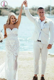 Kateprom Sweetheart Sheath/Column Lace Appliques Beach Wedding Dress KPW0626