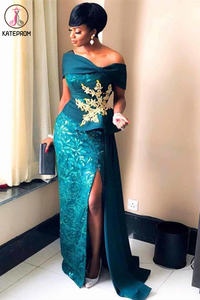 Kateprom Beautiful Green Lace Long Prom Dresses, African Formal Dresse kateprom Kateprom Beautiful Green Lace Long Prom Dresses, African Formal Dresse kateprom