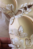 Kateprom A Line Straps Floor Length Beading Wedding Dress Long Bridal Gown KPW0650