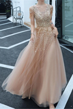 Kateprom A line Evening Dress,Beading Party Dress,Formal Evening Gown Women Girls KPP1382