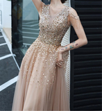 Kateprom A line Evening Dress,Beading Party Dress,Formal Evening Gown Women Girls KPP1382