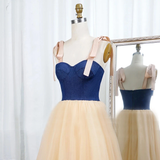 Kateprom Simple Sweetheart Spaghetti Straps Prom Dresses Tulle Tea Length Evening Dresses KPP1383