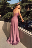 Kateprom A Line Cross Back Prom Dresses Long Sexy V-neck Split Evening Party Gowns For Women KPP1385