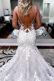 Kateprom Romantic A line Spaghetti Straps Lace Wedding Dress Tulle Applique Bridal Gowns KPW0703