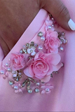 Kateprom Pink Satin A line Spaghetti Straps Prom Dresses, Party Dress With Pockets KPP1503