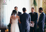 Kateprom Charming Cap Sleeves Floor Length Chiffon Wedding Dress with Beading KPW0707