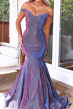 Kateprom Two Pieces Trumpet Mermaid Long Prom Dress Off Shoulder Satin Evening Party Dresses KPP1556