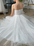 Kateprom Sweetheart Neck Tulle Ivory Prom Dresses, Tea Length Evening Dresses KPP1628