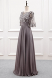 Kateprom A line Chiffon Half Sleeves Cheap Mother of the Bride Dresses With Sequins KPM0009