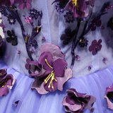 Kateprom Short Lavender Homecoming Dresses Flower Applique Knee Length Prom Dress KPH0642