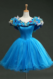 Kateprom Chic Scoop Homecoming Dress Simple Blue Quinceanera Cheap Short Prom Dress KPH0654