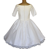 Kateprom 50s Style White Lace And Satin Short Wedding Dress KPW0724