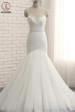 Kateprom Mermaid Wedding Dresses,Tulle Wedding Dress,Corset Wedding Dress,Romantic Bridal Dress KPW0727