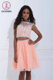 Two Pieces Tulle Short Prom Dress Homecoming Dress KPH0041