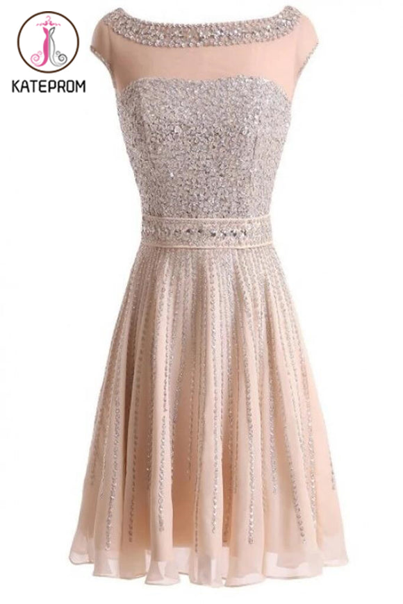 Real Made Beading Short Prom Dress Homecoming Dress KPH0043
