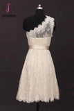 One Shoulder Lace Short Prom Dress Homecoming Dress KPH0044