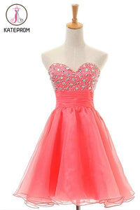Sleeveless Sweetheart Red Prom Dress Homecoming Dress KPH0056